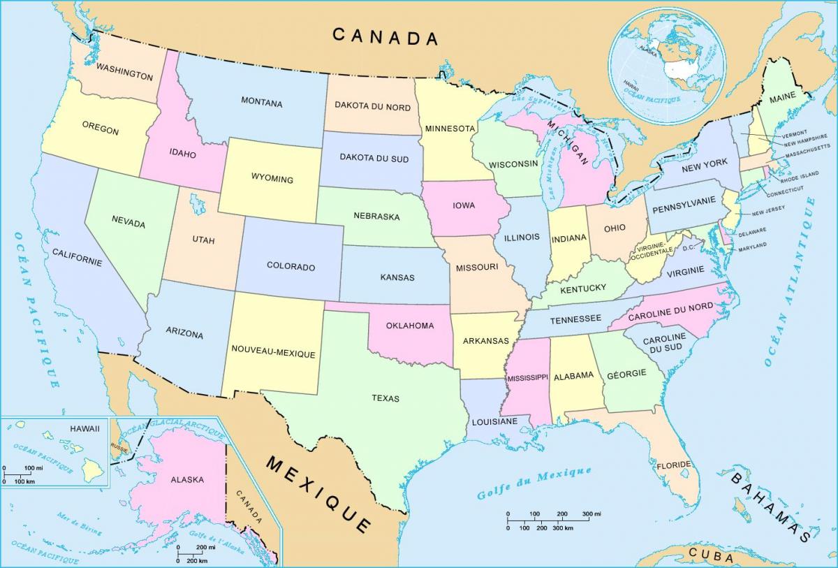 карта Севера США
