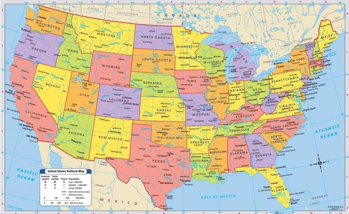 карта города США